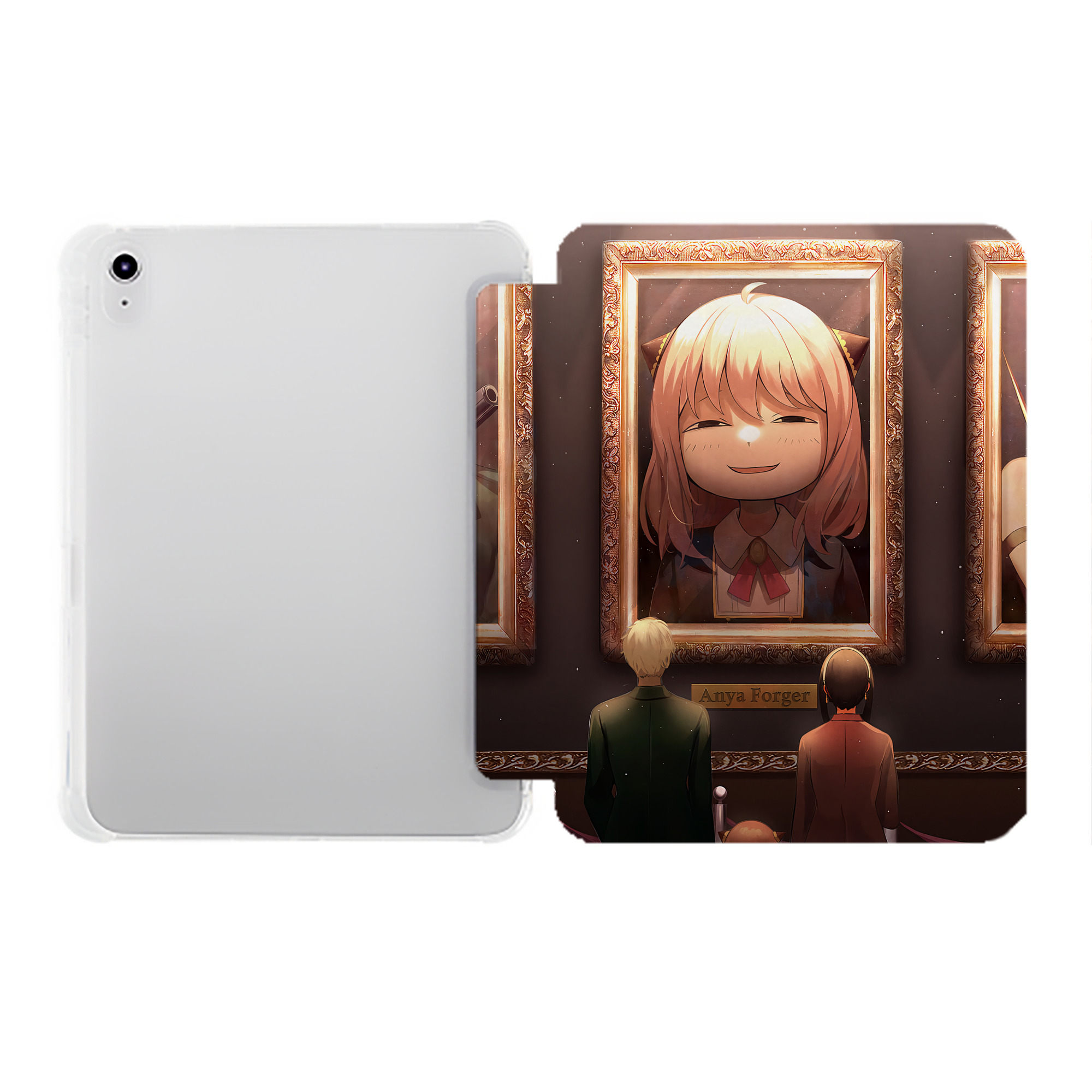 （画像用） SPY×FAMILY间谍家家酒 IPad ケース ペン収納付き 三つ折りスタンド PUレザー×シリコン 対応機種9.5/10.5/10.9インチ